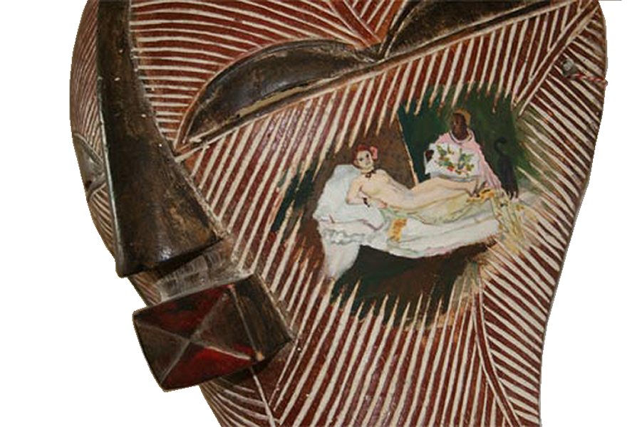 back: Ex-Souvenir: Olympia on African Mask, detail